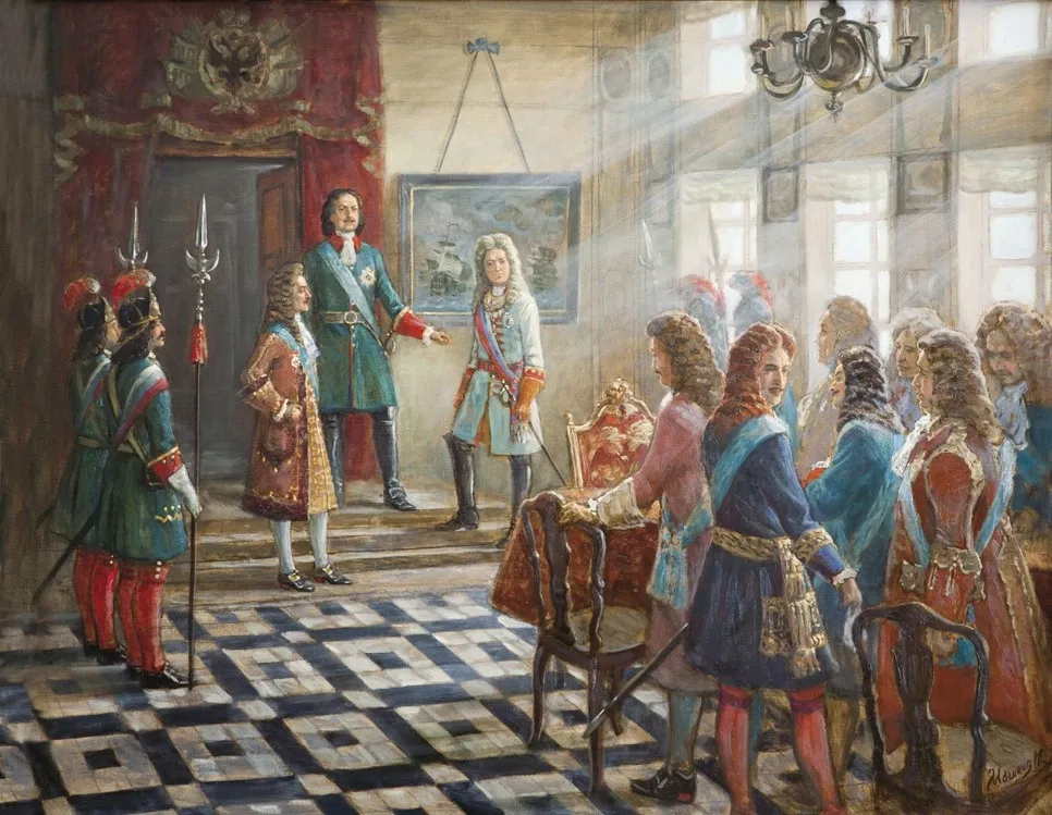 L’institution de la Haute Procurature de Russie par Pierre Ier (peinture d’I. Machkov).