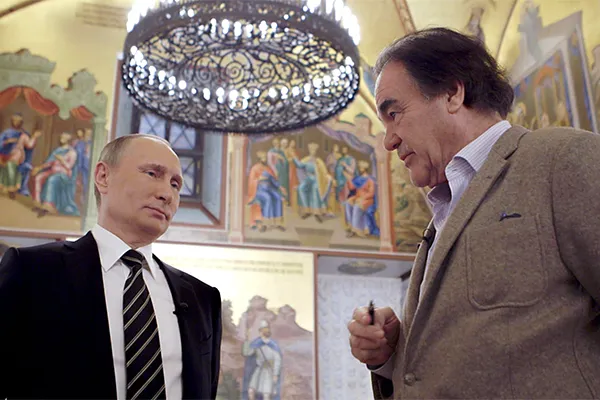 A frame from Vladimir Putin’s interviews with the director Oliver Stone