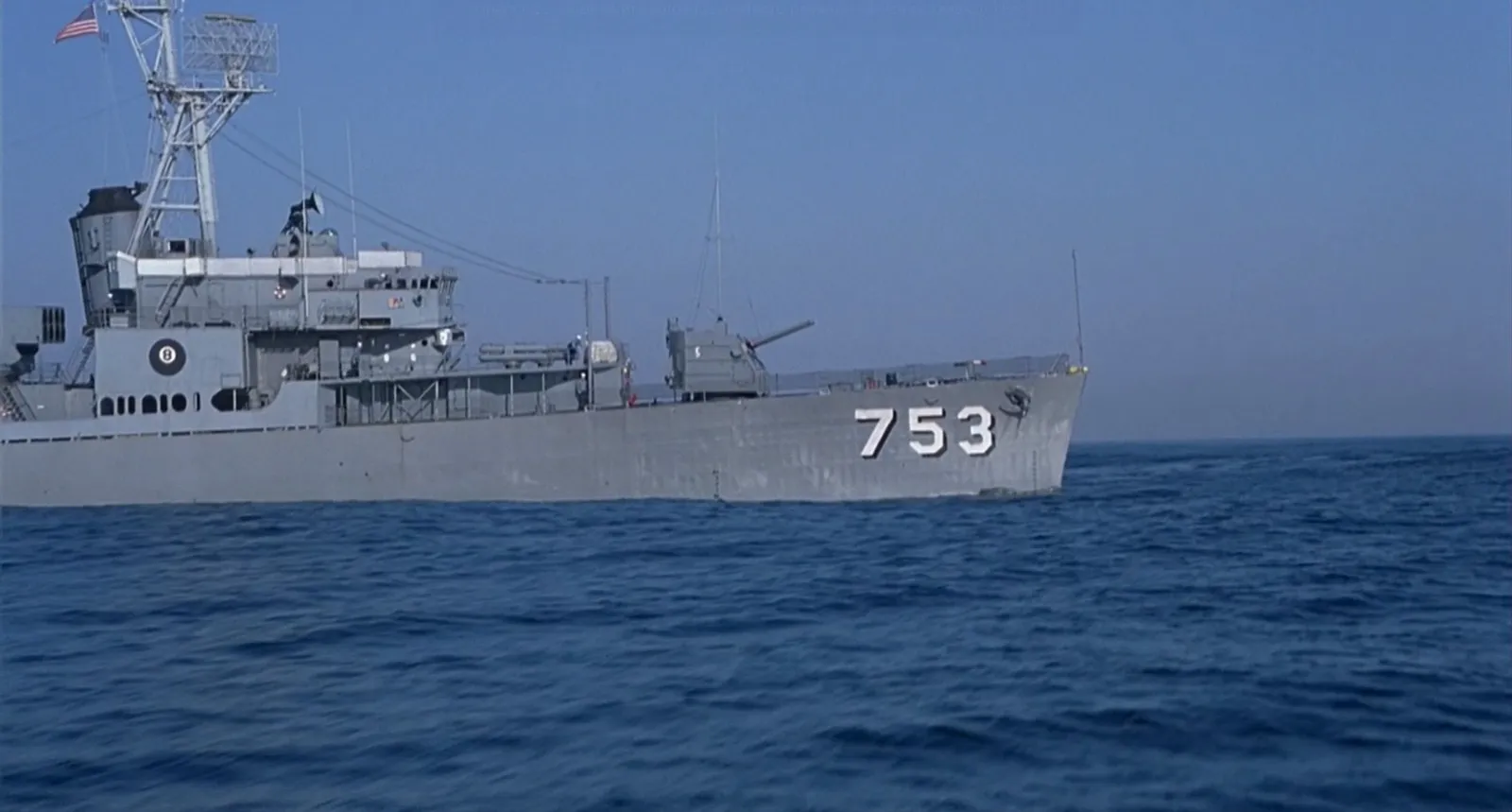 A moment before the naval blockade of Cuba begins... And one step from nuclear war. Stills from the film Thirteen Days.